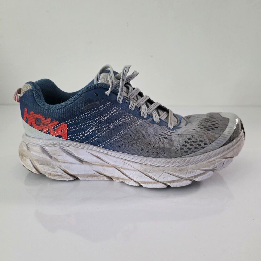 Hoka One One Clifton 6 Womens 7 Blue Gray Running Shoes 1102873 PAMB Sneaker